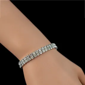 Luxury Shiny Crystal Double Row Adjustable Bracelets 